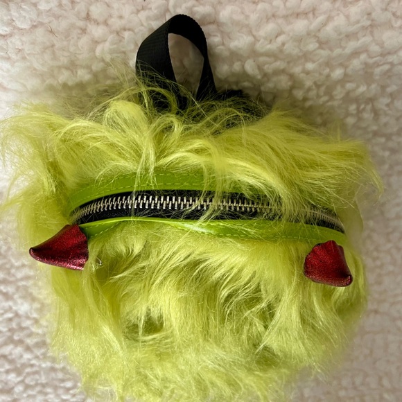 NWT Dolls Kill Current Mood Case of The Grumpies Fuzzy Backpack in Furry Green - Picture 1 of 16
